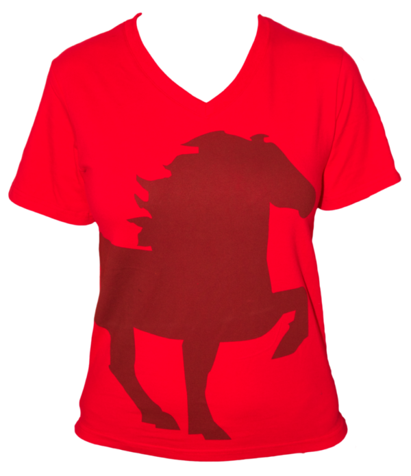 T-shirt med islandsk hest rød